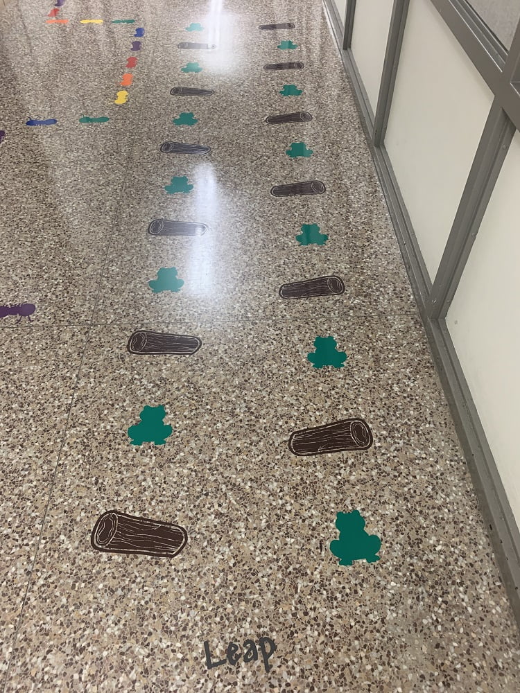 Frog Logs Leap Vinyl Stickers Sensory Path Floor Decals School Hallway Activity Brilliant Blue