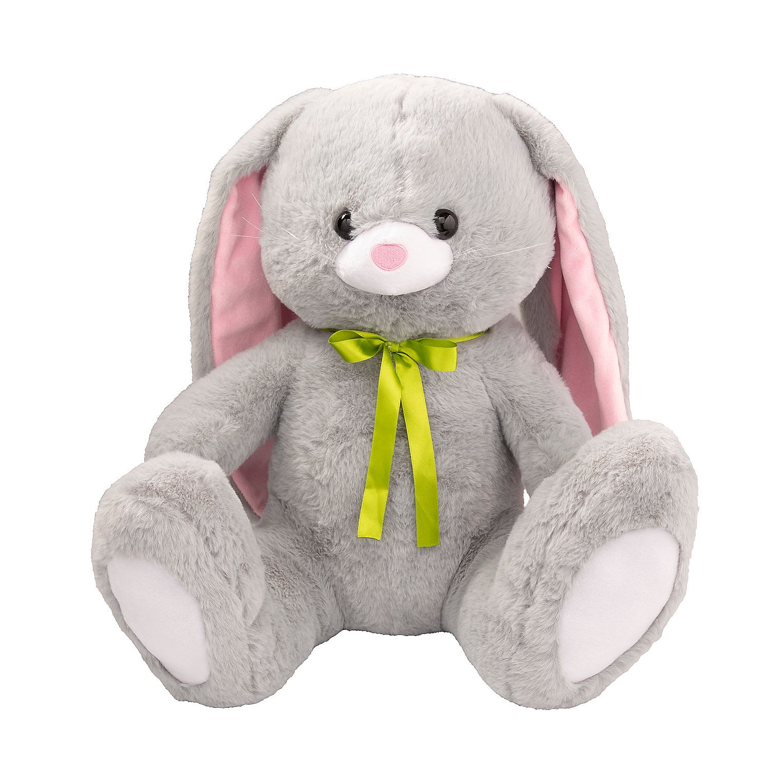 Gray Long Ear Stuffed Easter Bunny