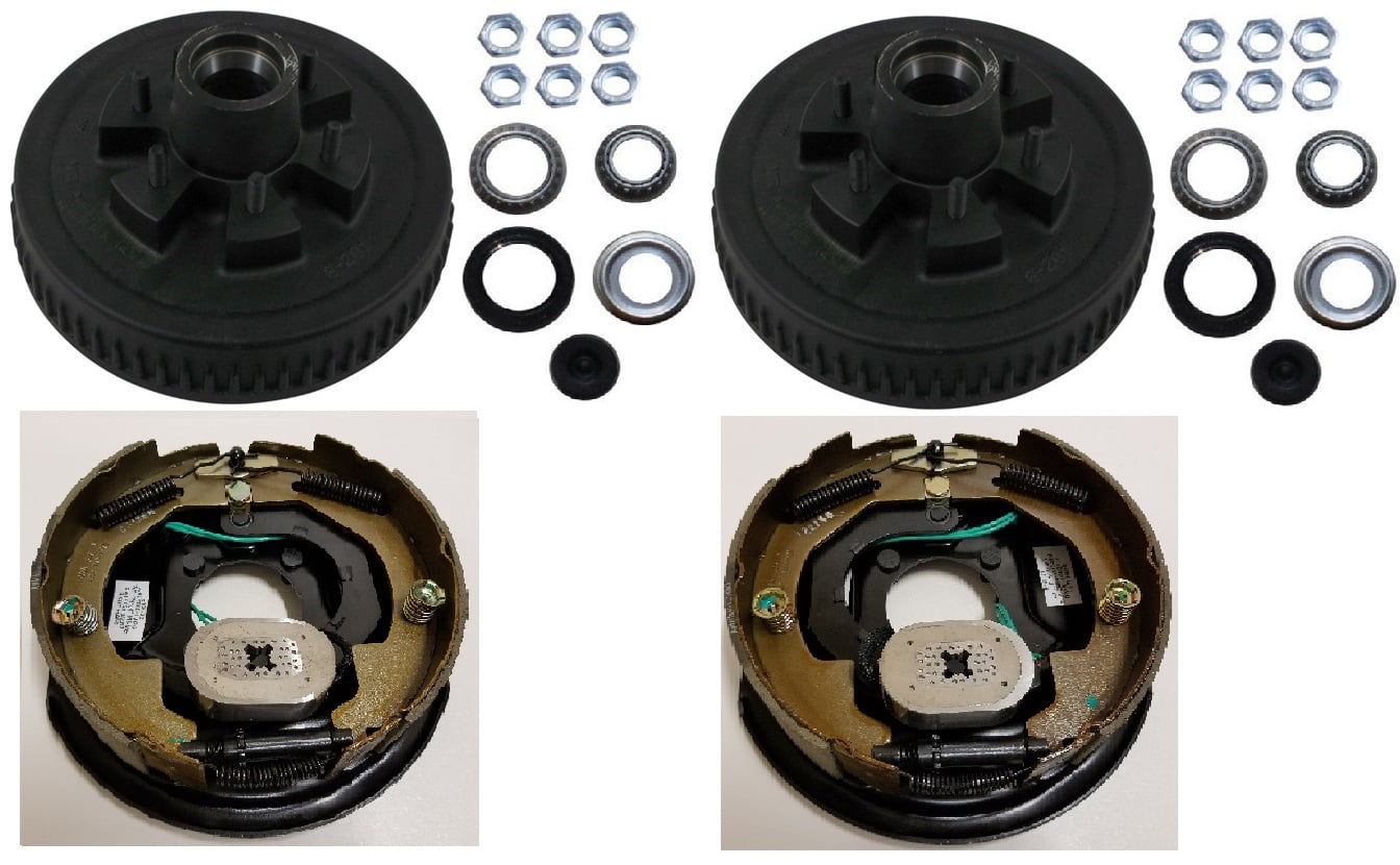 5 on 5.5 Electric Trailer Brake Backing Plates 10 inch LH RH w//2 Hub Drum Kits