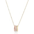 thumbnail image 3 of KoolJewelry 14k Tricolor Gold Triple Ring Necklace (18 inch), 3 of 5