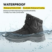 SPIEZ® Mens Steel Toe ESD Work Boots, Anti-Static Waterproof Safety Boots, Non-Slip High Top Lace-Up Shoes with Zipper, Puncture-Resistant, for Industrial & Construction Use, Black, Size 9