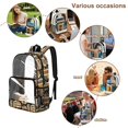 thumbnail image 5 of ZIATUBLES Clear Backpack 17 Inch, Heavy Duty Fabric & PVC Transparent Bookbag for Boys Girls, Cat Book Floral Print See Through Backpack for School and Security, 5 of 7