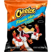 Cheetos Flamin Hot Flavored Single-Serve Puffed Snacks Chips, 0.87 Ounce Bag (Packaging May Vary)