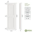 thumbnail image 2 of Ekena Millwork 12"W x 49"H True Fit PVC Two Equal Raised Panel Shutters, Primed (Per Pair - Hardware Not Included), 2 of 10
