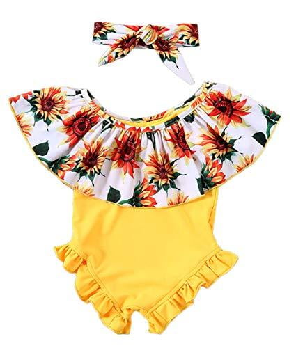 StylesILove Infant Toddler Sunflower Baby Girl 1-Piece Swimsuit 3-24 Months