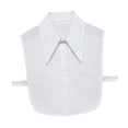 thumbnail image 4 of Blusa de cuello falso falso, blusa de media blusa para mujeres y niñas. Blanco, 4 of 8