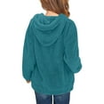 thumbnail image 5 of Girls Fleece Hoodie Oversized Fit Casual Warm Sherpa Fuzzy Hooded Sweatshirt Long Sleeve Fall Winter Pulover Tops (13 Years, Green), 5 of 7