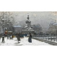 thumbnail image 2 of Eugène Galien-Laloue 24x16 Gold Ornate Framed and Double Matted Museum Art Print Titled - Place De La Republique (Snow), 2 of 4