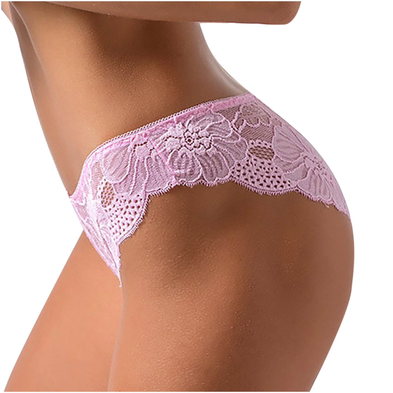 TMOYZQ Women's Sexy Cute Lace Bowknot Underwear Crochet Full Cotton  Breathable Panties High Cut V-Waist Briefs Hipster Invisible Stretch Seamless  Cheeky Underpant 