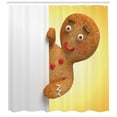 thumbnail image 3 of Ambesonne Gingerbread Man Shower Curtain, Xmas Character, 69"Wx84"L, Multicolor, 3 of 3