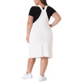 thumbnail image 3 of Agnes Orinda Women's Plus Size Jean Skirt Distressed Racerback Suspender Denim Overall Dress 2X White, 3 of 6