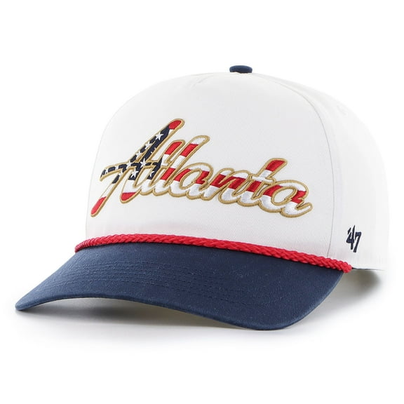 Men's '47 White Atlanta Falcons Patriotic Overhand Hitch Adjustable Hat