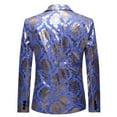 thumbnail image 3 of Yaoyar Mens Casual Floral Print Blazer Dress Slim Fit Prom Party Host Stage Dress Suit Jacket for Men Blue M, 3 of 7