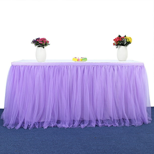 coral tulle table skirt