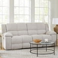 thumbnail image 2 of Pemberly Row Modern Velvet and Yarns Fabric Reclining Sofa in Opal Taupe, 2 of 9