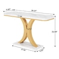 thumbnail image 4 of Tribesigns Modern Narrow Entryway Console Table, 40 inch Small Entryway Table with Geometric Metal Base for Living Room, Hallway and Foyer,White & Gold, 4 of 8