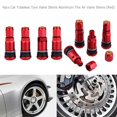 thumbnail image 4 of Vástagos de válvula de neumático sin cámara de coche, 4 Uds., vástagos de válvula de aire de neumático de aluminio (rojo) Ehuebsd Accesorios para autos y motos, 4 of 6