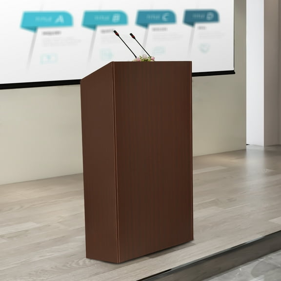 Podium Stand Hostess Stand with Wheels Portable Podium Stand Reception Desk Pulpits for Churches Mobile Lectern Podium for Conference Auditorium Classroom