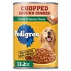 Pedigree Chopped Ground Dinner Turkey & Bacon Flavor Adult Soft Wet Dog Food, (12) 13.2 oz Cans