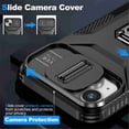 thumbnail image 4 of For iPhone 14 Plus Slim Fit Shockproof Hybrid with Slide Camera Cover & Rotated Ring Kickstand, [Military-Grade] Phone Case For iPhone 14 Plus 6.7",Black,For iPhone 14 Plus, 4 of 8