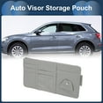 thumbnail image 3 of Car Sun Visor Organizer, Auto Visor Storage Pouch With Zipper W/ Elastic Slot with Sunglasses Holder for Cards License Pen Organizer PU Leather Grey, 3 of 7