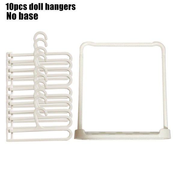 Doll Clothes Hangers, 10pcs White Plastic Mini Hangers for 17cm Dolls, Dollhouse Accessories
