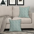 thumbnail image 3 of Teal Cream Pillow Covers 18x18 Set of 2 Boho Design Polka Dot Throw Pillows Modern Brush Strokes Print Decorative Outdoor Pillowcase Square Cushion Cover Linen Case for Home Sofa Couch Bed, 3 of 6