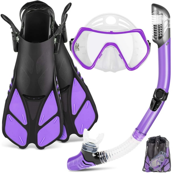 Set de Snorkel ZEEPORTE Máscara y Aletas con Equipo para Adultos + Bolsa