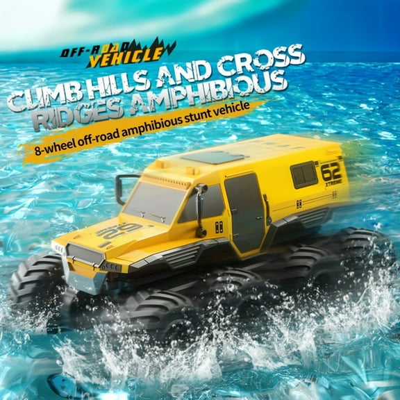 8WD RC Car,2 in 1 Multifunction Amphibious Off-Road Climbing Stunt Vehicle,2.4G Waterproof Remote Control Cars Truck Toy Birthday Gifts for Boys Kids Age 3 