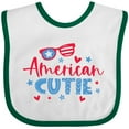 thumbnail image 3 of Inktastic 4th of July American Cutie Red and Blue Stars and Hearts Boys or Girls Baby Bib, 3 of 4