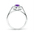 thumbnail image 2 of ANGARA Natural 0.7 Ct. Amethyst with Diamond Halo Ring in 14K White Gold for Women (Ring Size: 3), 2 of 9
