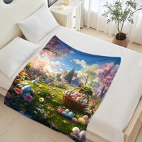 JML Custom Fleece Throw Blanket for Easter - Soft Printed Throw Blanket, Fuzzy Blankets & Throws 40x50 Inches