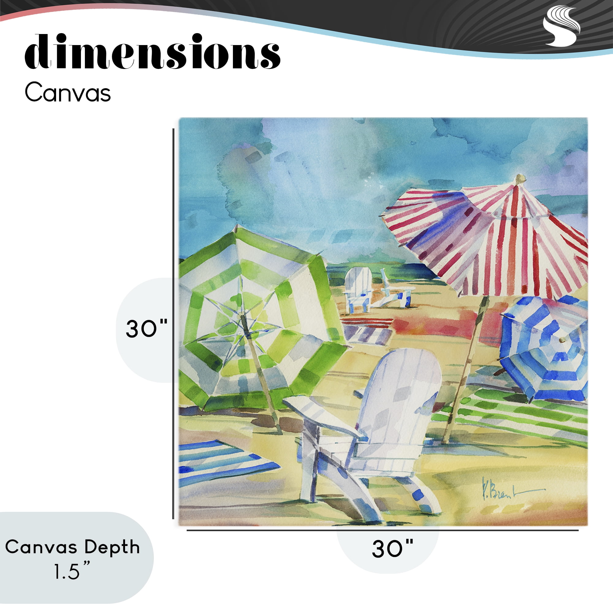 Stupell Industries Ventura Beach Umbrellas Canvas Wall Art, design by Paul Brent