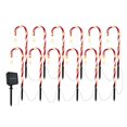 thumbnail image 1 of DOLITY Candy Cane Lights Decor Ground Insert Christmas Solar LED for Driveway 12 Lights, 1 of 6