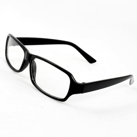 Vintage Arm Clear Lens Plain Spectacles Fashion Eyewear Glasses Black for Lady