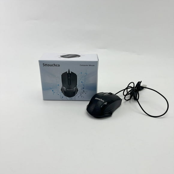 Sttouchco Computer peripheral apparatus, Wired USB Mouse for Computers and Laptops, Right or Left - Black
