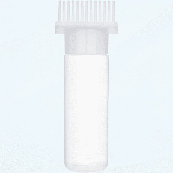 Comb Applicator Bottle Squeeze Bottle Hairdressing Styling Tool Empty Hair Dye Bottle Applicator Brush, White