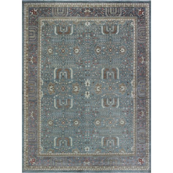 Yousafi Olaniyi Green-Grey/Ivory Rug, 11'8" x 14'11"