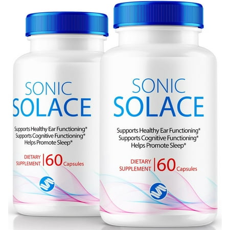 (2 Pack) Sonic Solace - Advanced Ear Support, Natural Formula to Promote Inner Ear Health, Tinnitus Supplement for Ringing, Official Auditory Pills, SonicSolace Reviews (120 Capsules)