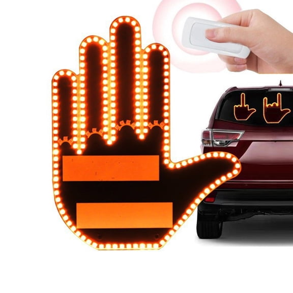 Finger Gesture Light, Funny Led Hand Sign with Remote,Hand Gesture Light for Car, Funny Road Rage Sign Lighting Light up Hand Signal Light Fun Cool Accessories Gadgets Men Women