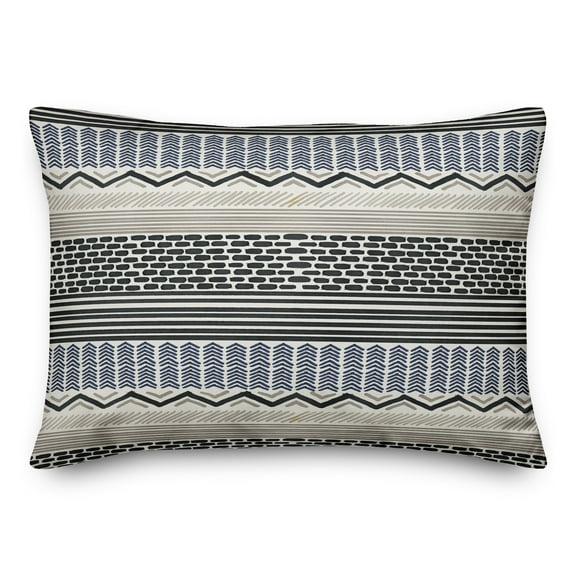 Creative Products Blue Gray Boho Pattern 14x20 Indoor / Outdoor Pillow