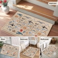 thumbnail image 6 of Nautical Coastal Animals 2'x3' Washable Rug, Vintage Ocean Marine Life Brown Non-Slip Doormat Area Rugs for Entrance Bathroom Bedsides, StainResistant Carpet for Kitchen Bedroom, Entryway Floor Mat, 6 of 9