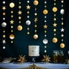 Gold and Silver Twinkle Little Star Party Garlands Kit Metallic Glitter Matt Gross Big Paper Circle Garland Bunting Banner for Birthday Baby Shower Wedding New Year Party Kids Boys Girls