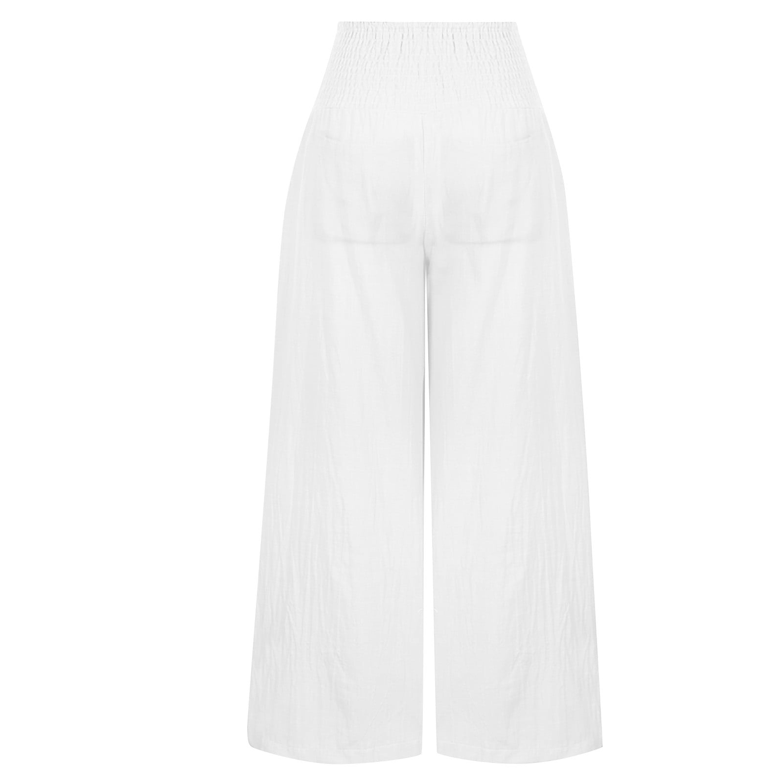 High waisted white palazzo pants deals