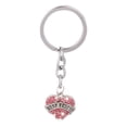 thumbnail image 1 of Llaveros plateados con colgante de corazón de cristal rosa y diamantes de imitación. Llavero para mejor amigo/a., 1 of 6