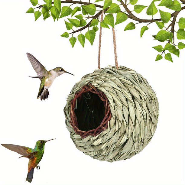 Hummingbird Nest House, Humming Bird Houses For Outside Hanging, Bird House For Garden Window Outdoor Home Decoration Diy Woven Bird House Gardening Decorative Bird Nest