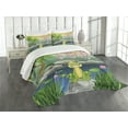 thumbnail image 3 of Ambesonne King Quilted Bedspread Set 3 Pcs, Inspired Cartoon, Queen Size, Multicolor, 3 of 5