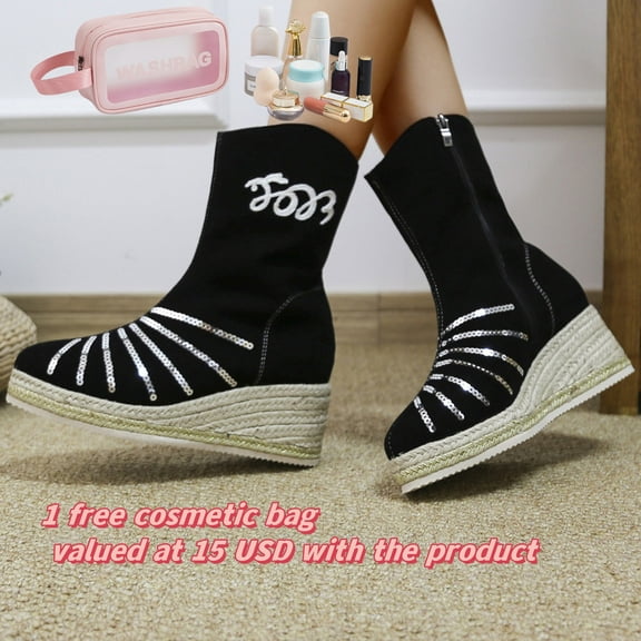 Tponi Womens Fall Boots Women Boots Clearance 102 Womens Mid Calf Boots Round Toe Mid Heel Mid-Calf Daytime Slouch Boots