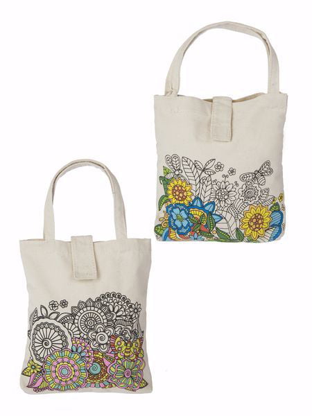 Ganz Graphic Blooms Canvas Tote Bag