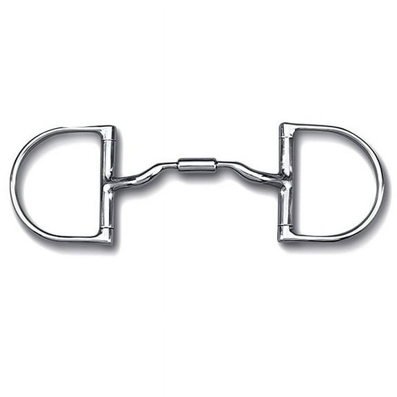 Myler MB 04 Low Port Comfort Snaffle Dee Bit - Level 2 Stainless Steel & Copper Inlay - Dressage Legal - 3 3/8" Dee